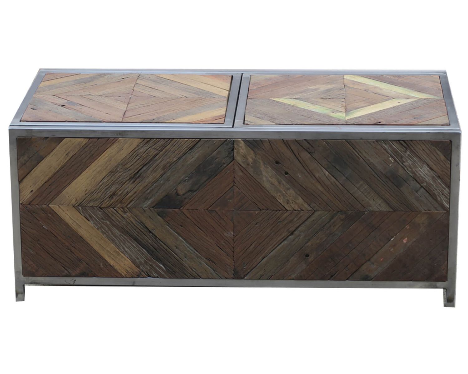 Table basse bar métal et bois industriel 100cm "Wood"