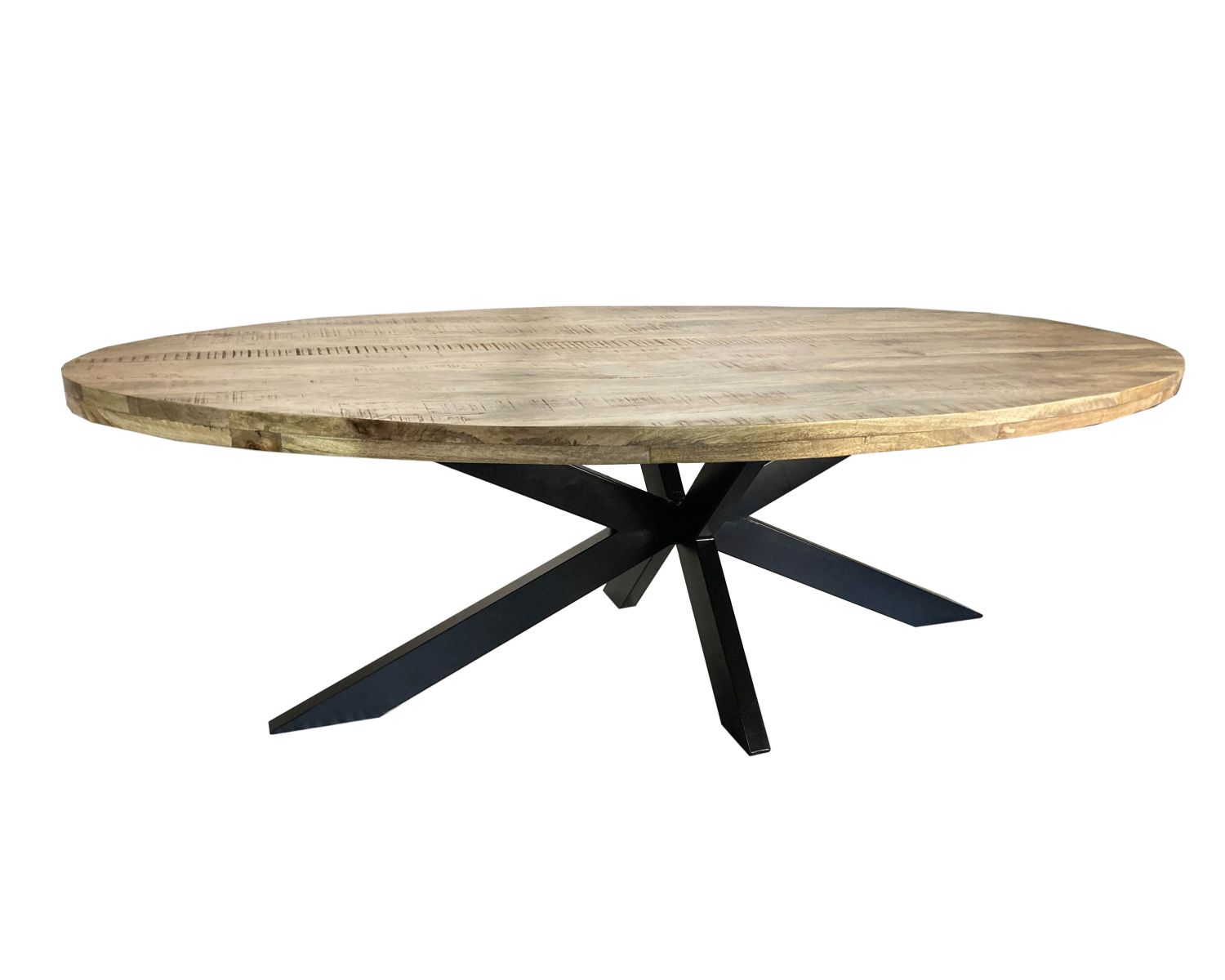 Grande table ovale en bois et métal 240x120 cm "Andy"