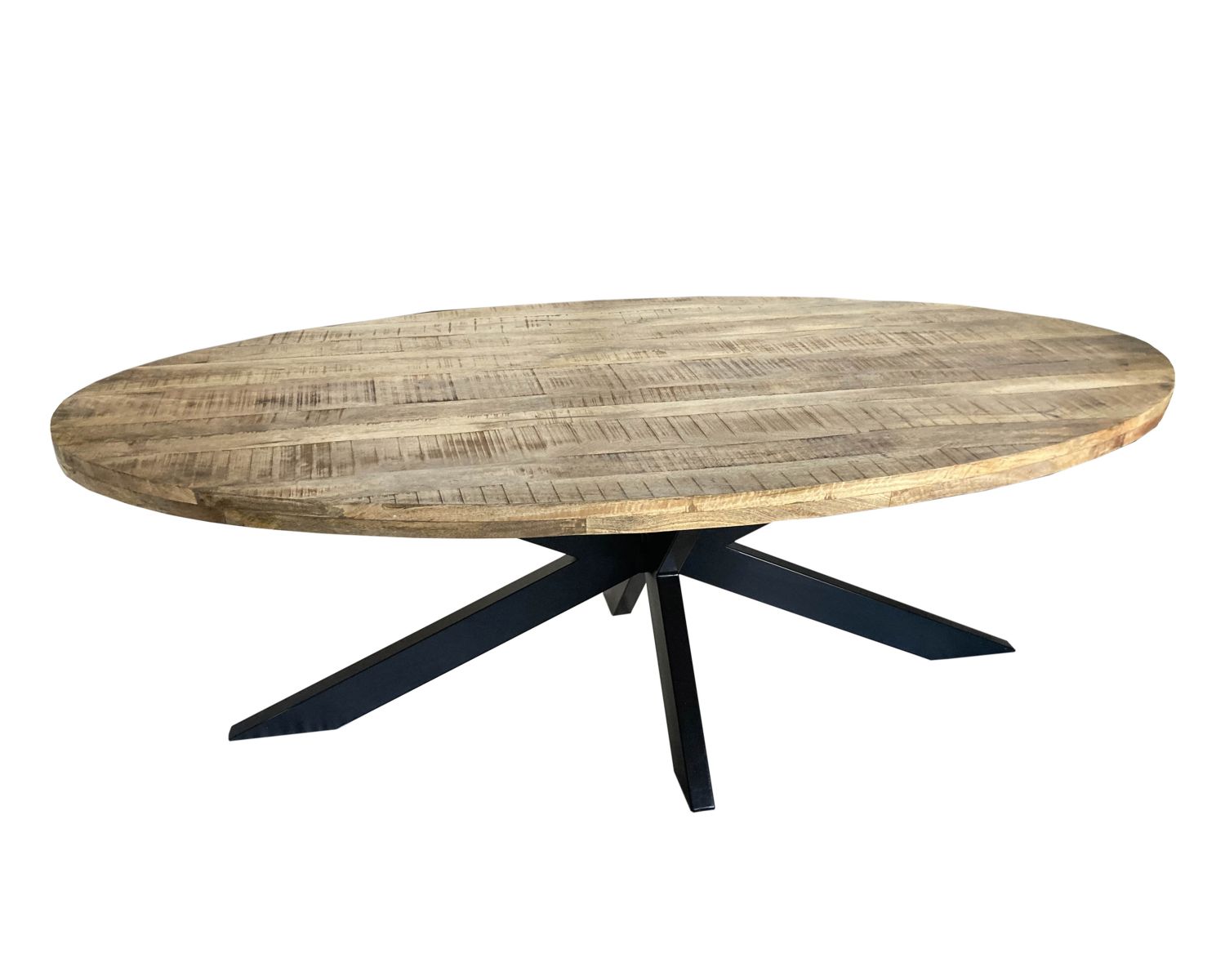 Grande table ovale en bois et métal 240x120 cm "Andy"