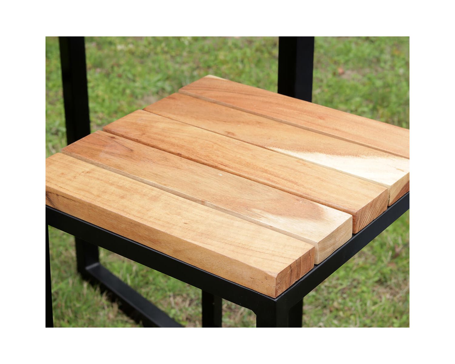 Tabouret de bar en métal et bois exotique "Garden"