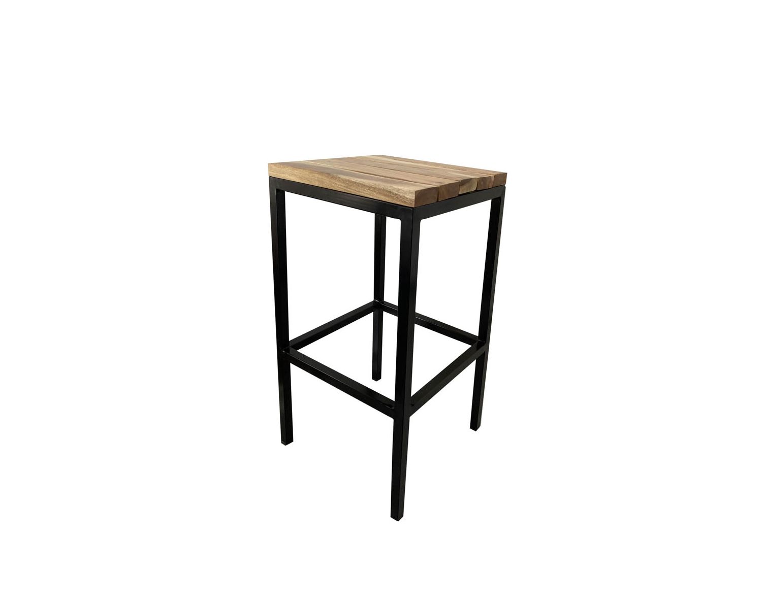 Tabouret de bar en métal et bois exotique "Garden"
