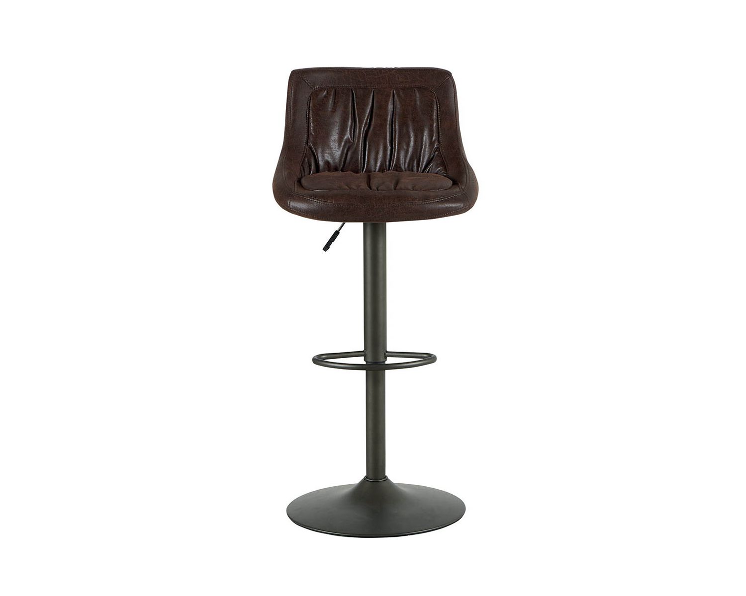 Lot de 2 tabourets industriels réglables tissu brun pied métal Casita