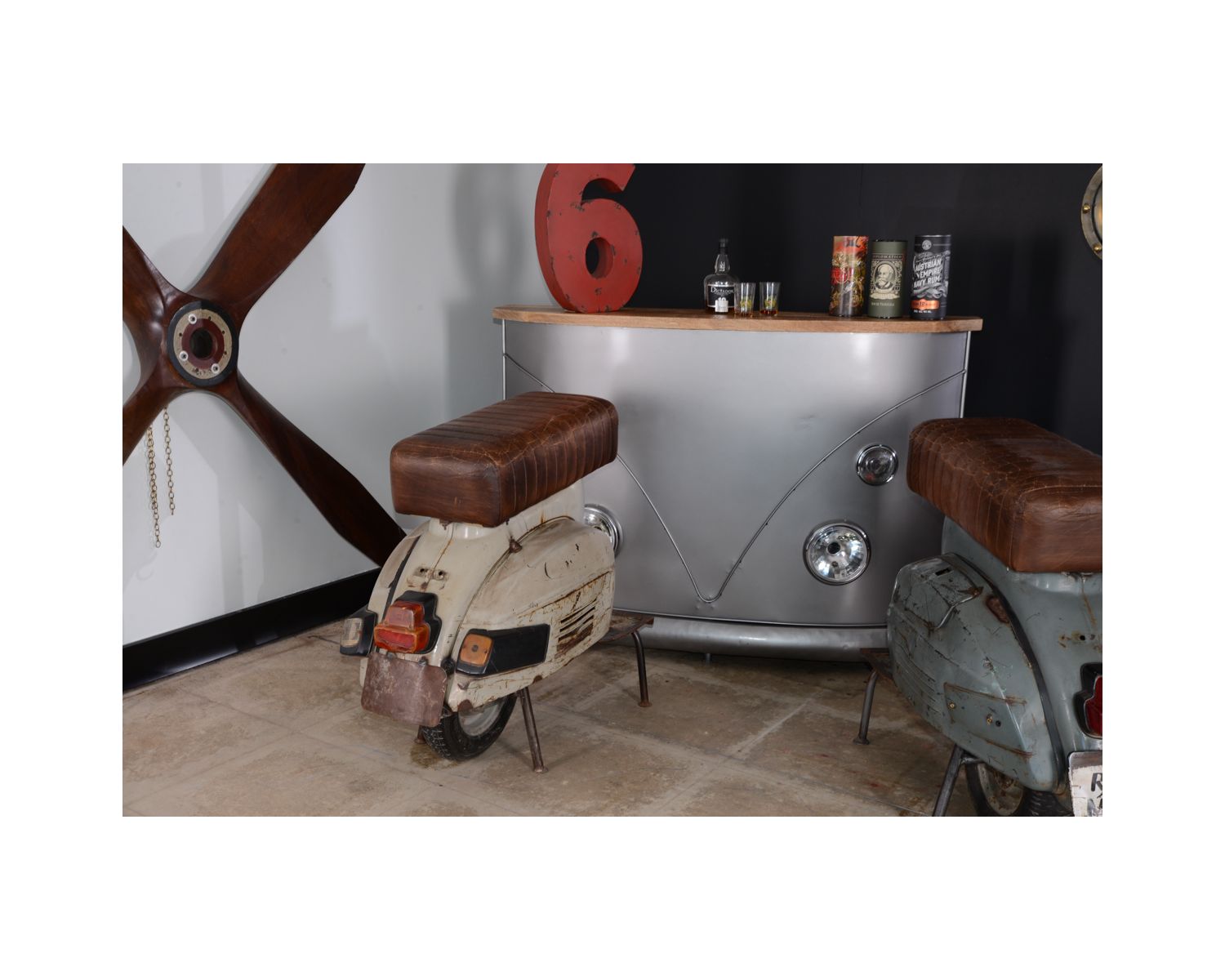 Tabouret de bar Vespa "Route 66"