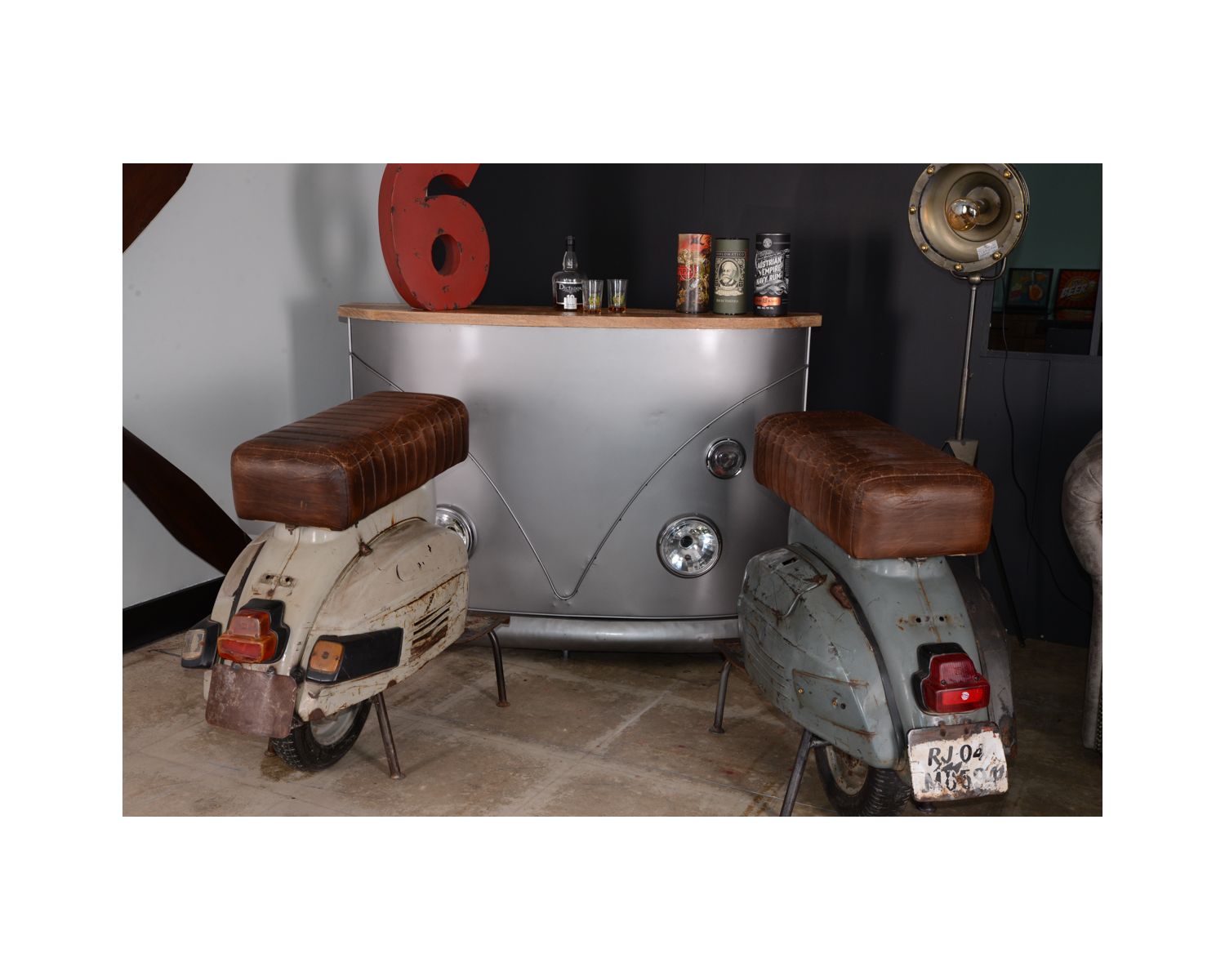 Tabouret de bar Vespa "Route 66"