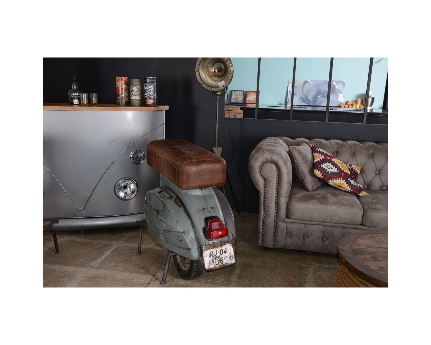Tabouret de bar Vespa "Route 66"