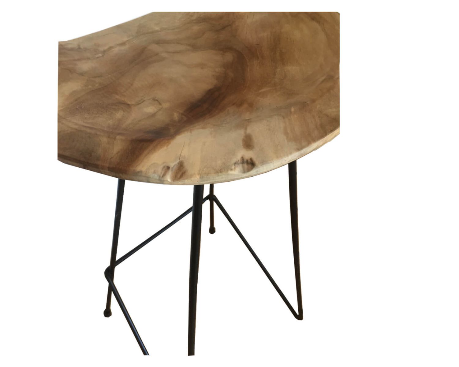 Tabouret de bar teck massif métal