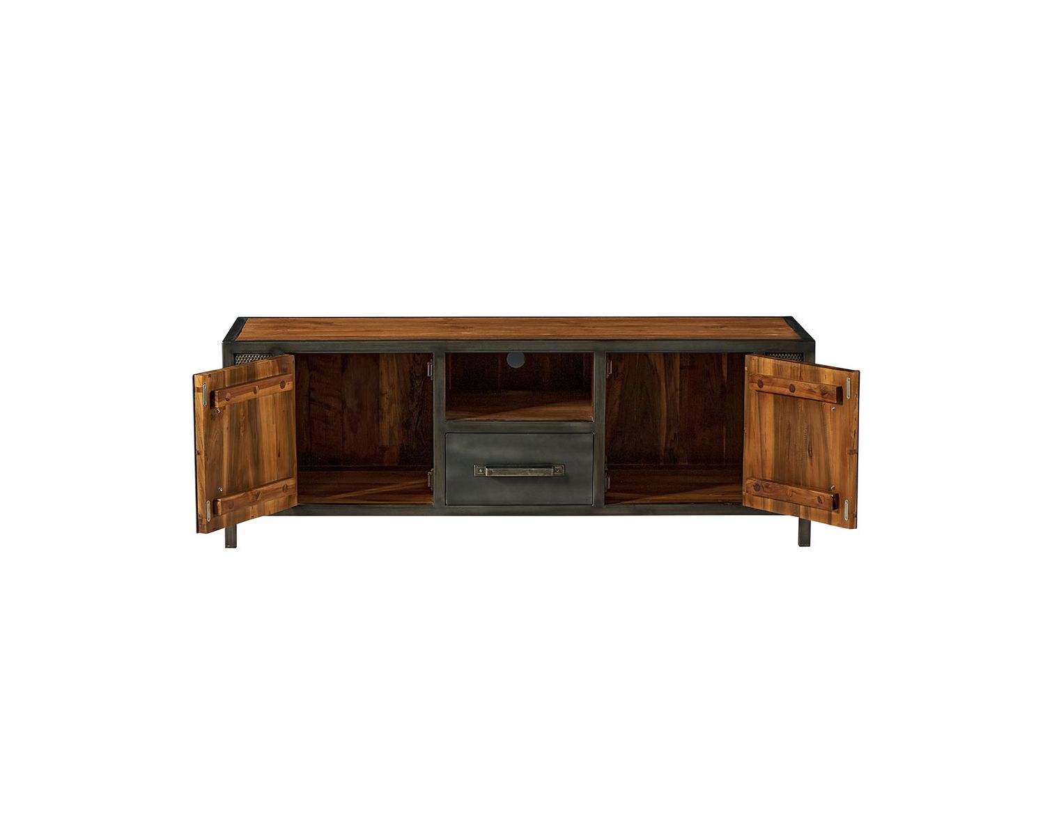 Meuble TV industriel 150 cm "Talmo" en teck recyclé