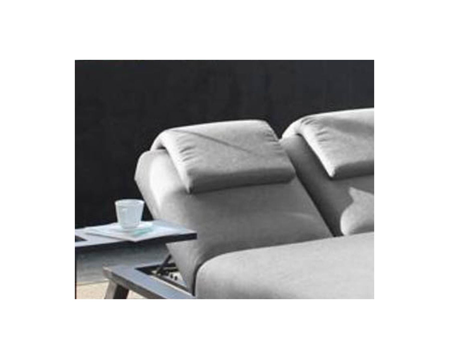 Têtière en tissu gris clair pour bains de soleil "Nusa Pedina"