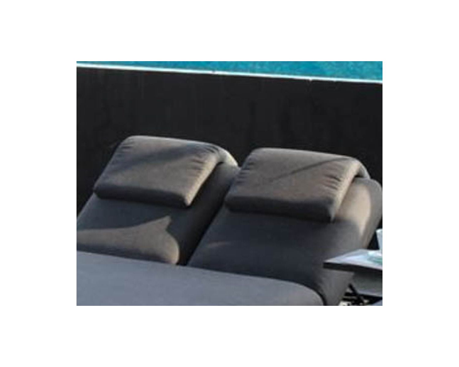 Têtière en tissu gris foncé sooty pour bains de soleil "Nusa Pedina"