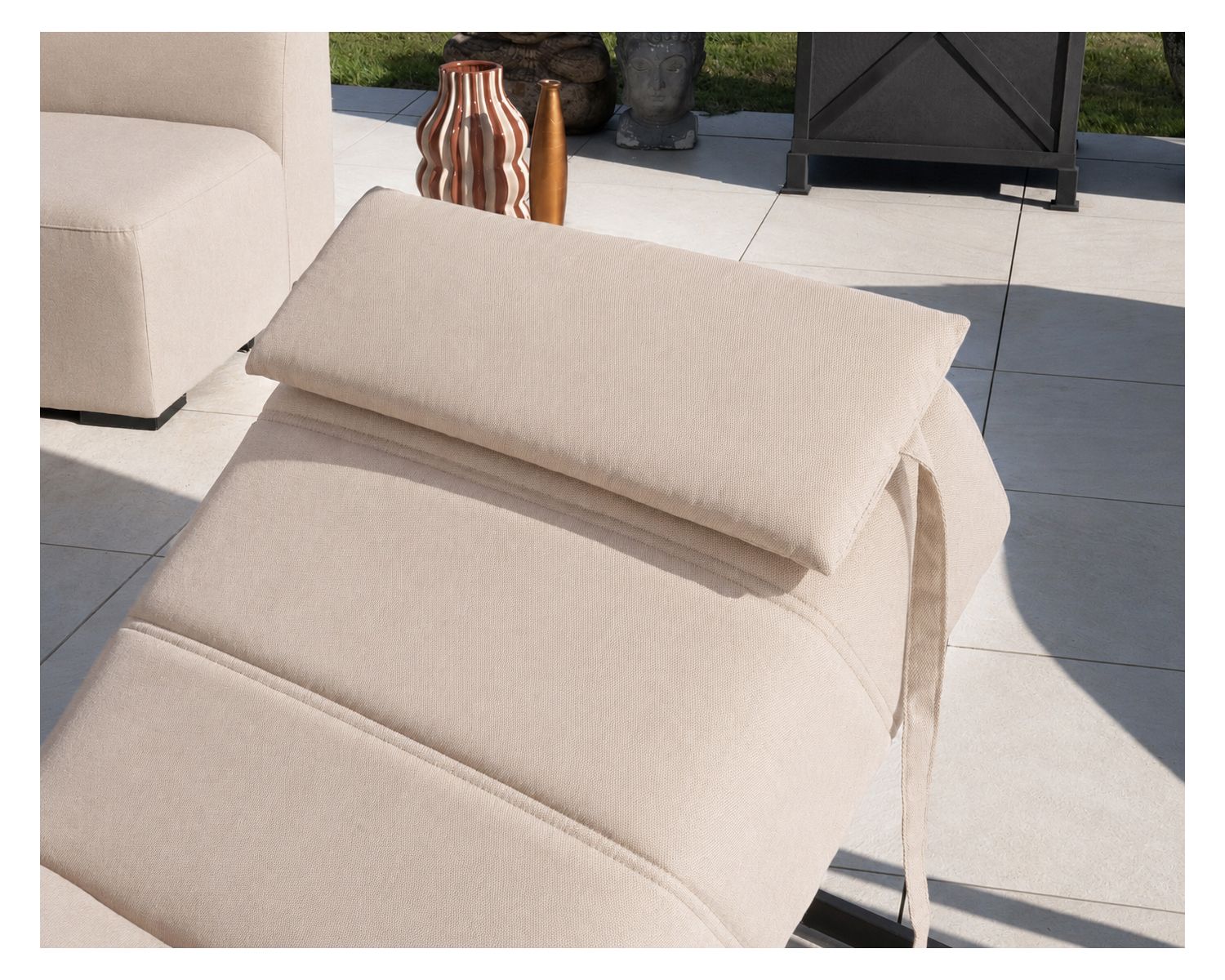 Têtière en tissu crème pour bain de soleil "Sunset Bay"