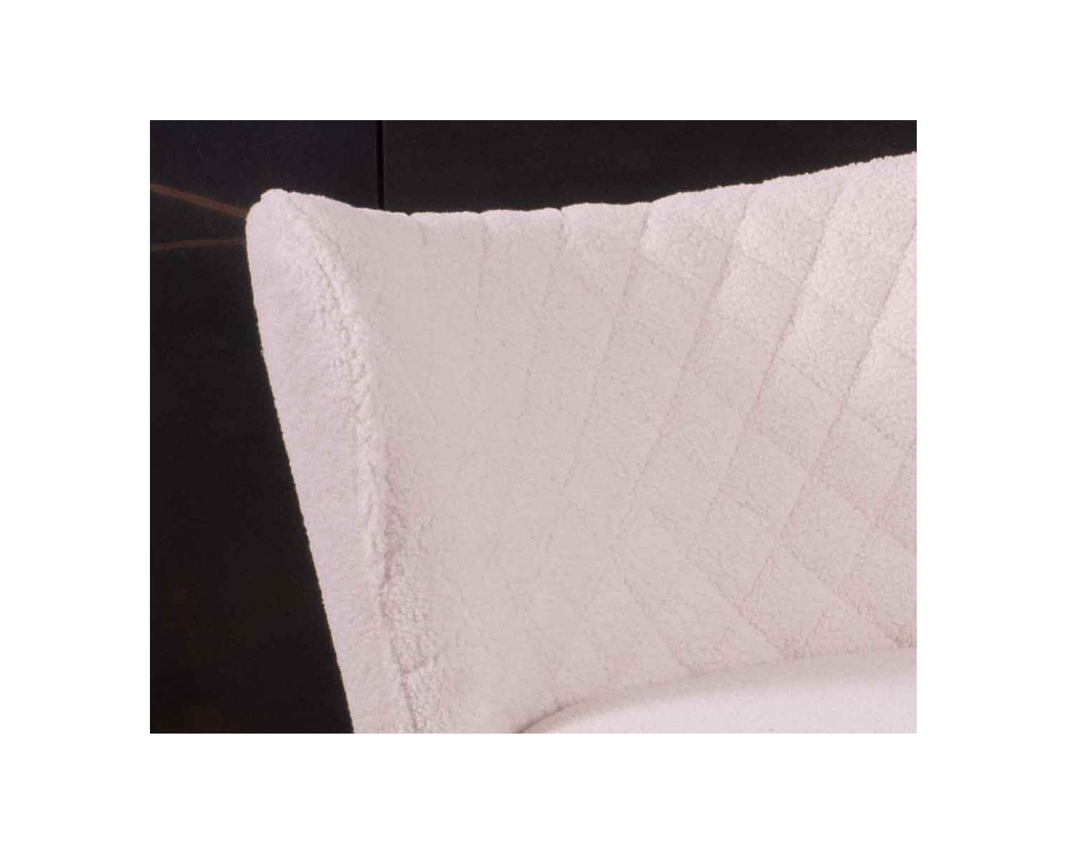 Lot de 2 fauteuils blancs tissu bouclette style scandinave "Deka"