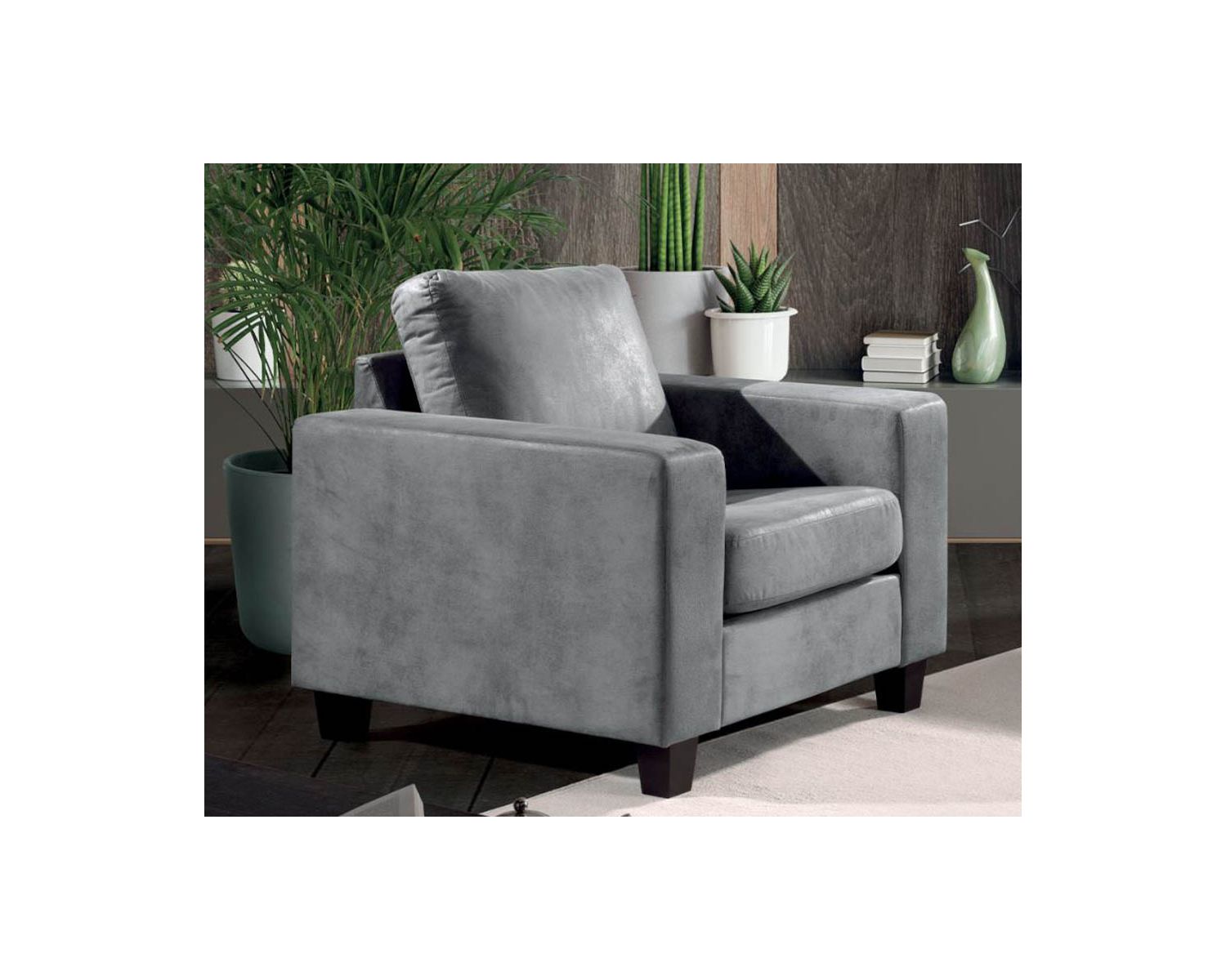 Fauteuil confort en tissu microfibre marron "Thomson"