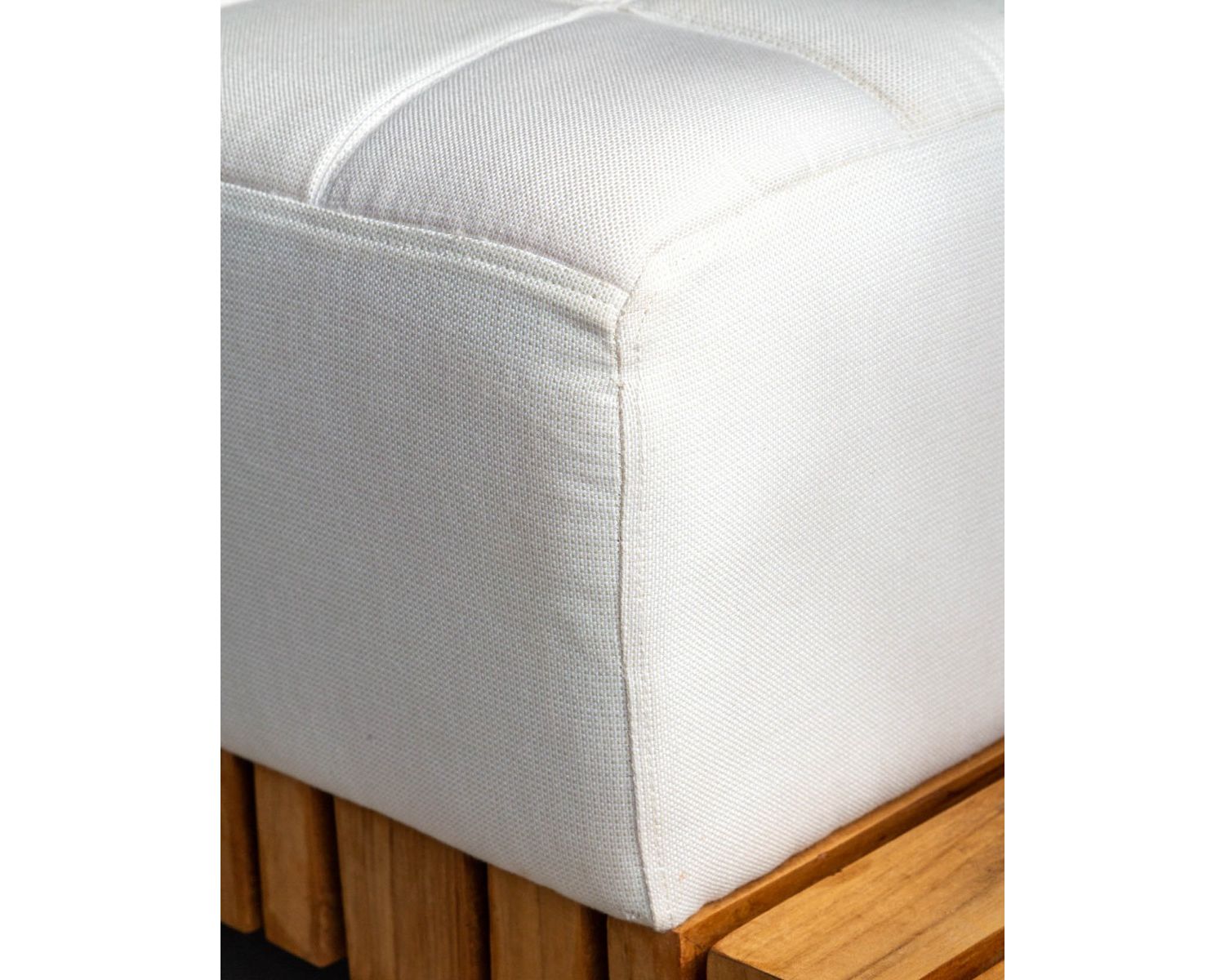 Canapé d'extérieur avec retour gauche tissu Sunbrella écru " Lombok"