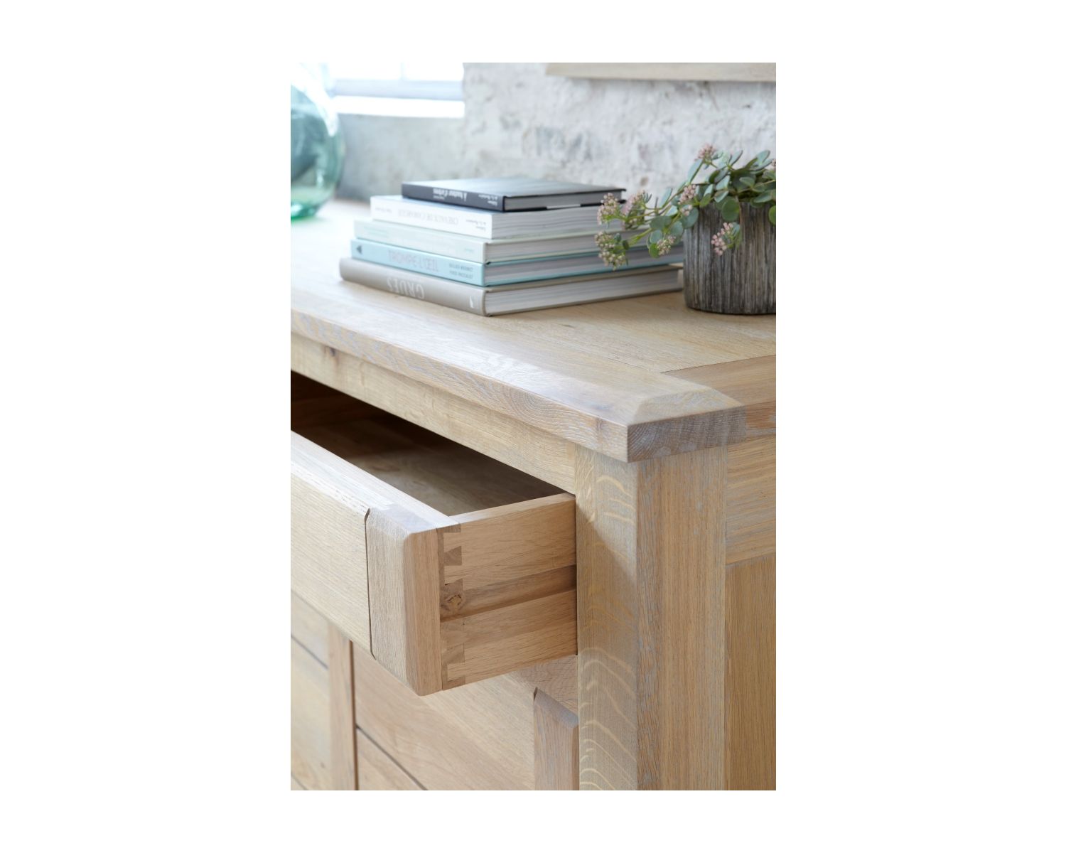 Bahut 4 portes chêne massif "Bella"