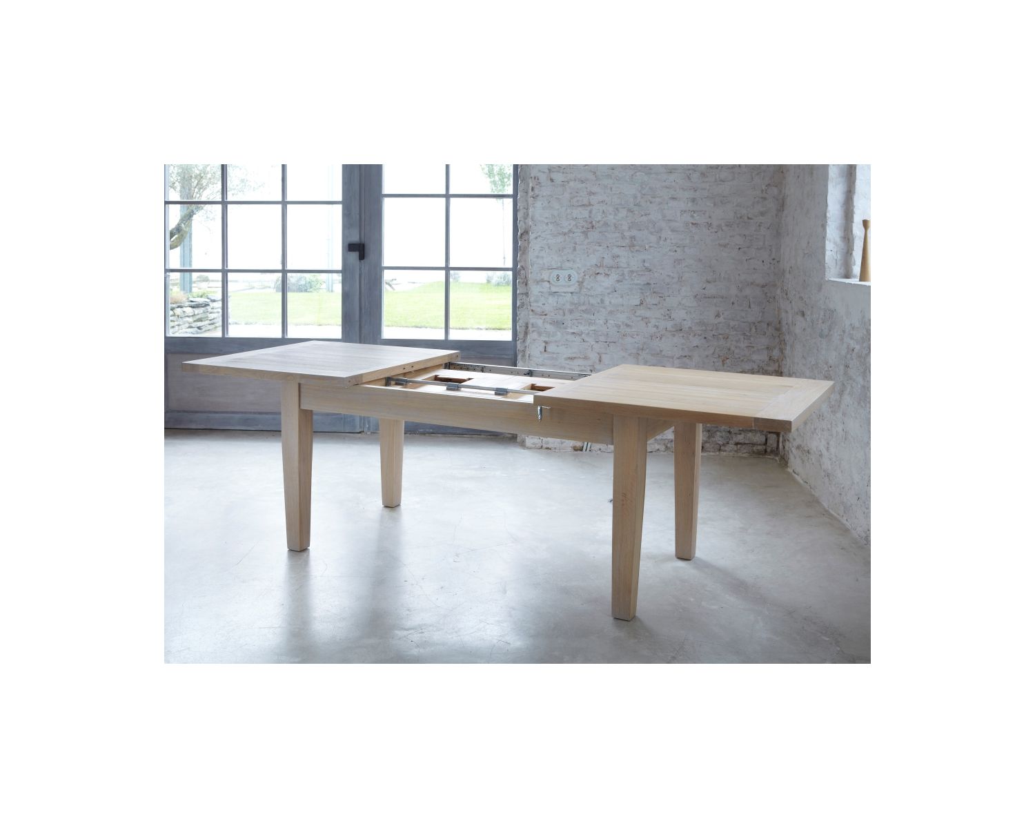 Table chêne massif avec allonges "Bella" 180cm