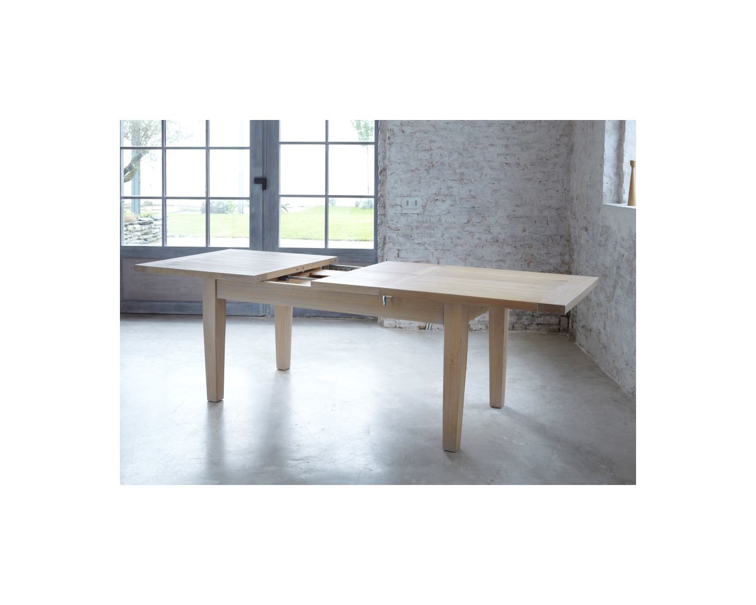 Table chêne massif avec allonges "Bella" 180cm
