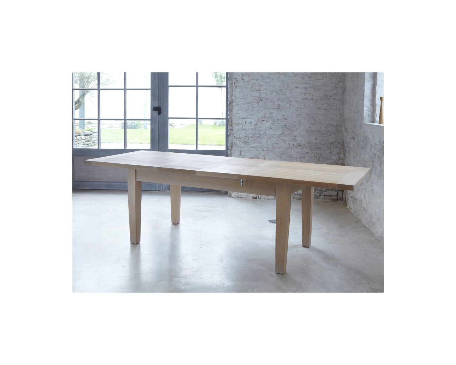Table chêne massif avec allonges "Bella" 180cm