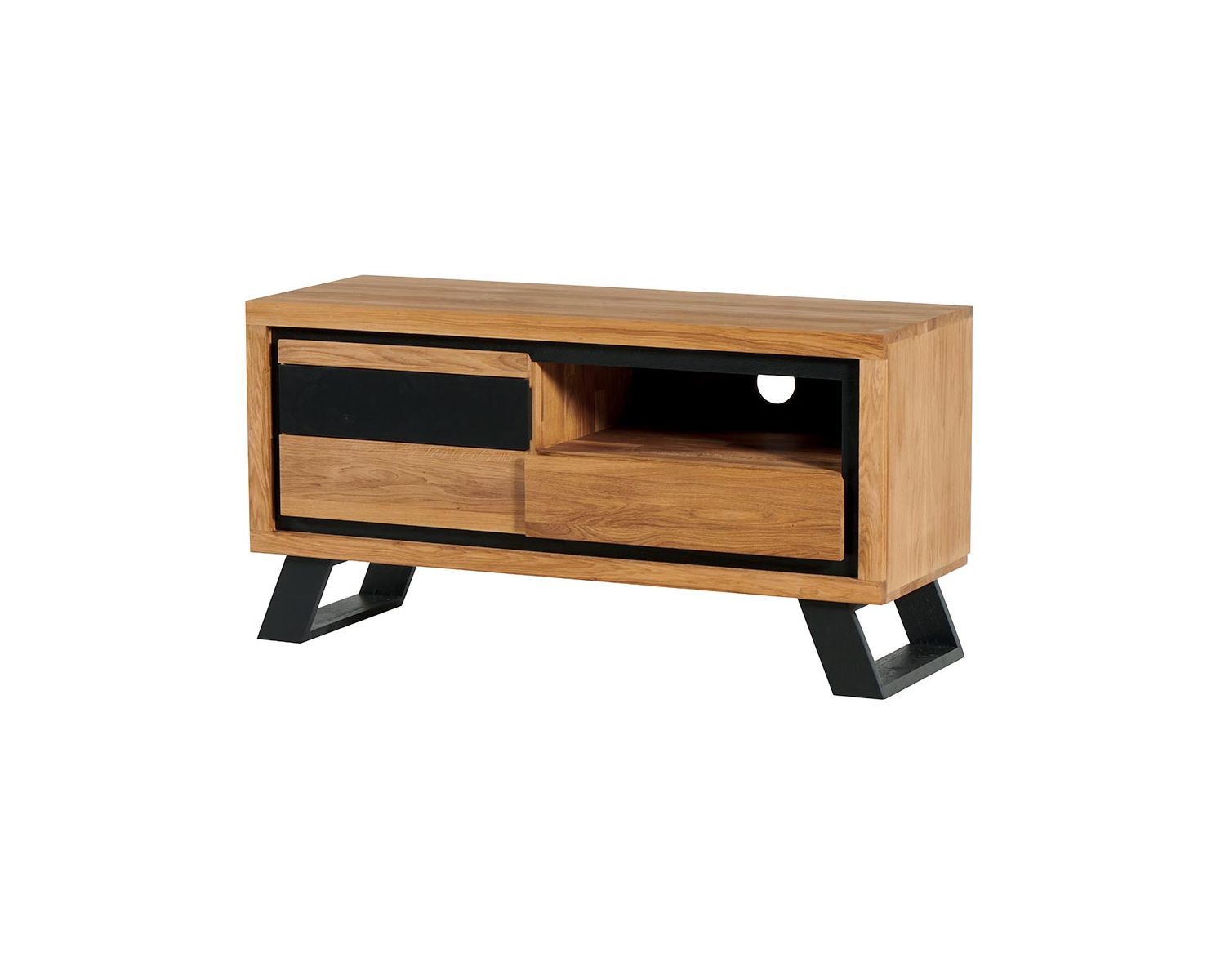 Meuble TV "Toly"  chêne massif 1 porte 1 tiroir 1 niche