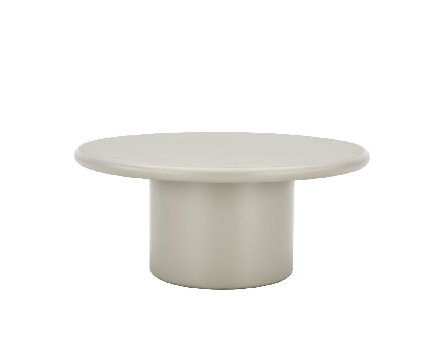 Table basse ronde minimaliste "Nalya" coloris beige à pied central