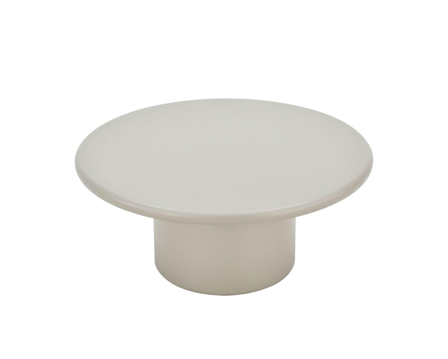 Table basse ronde minimaliste "Nalya" coloris beige à pied central