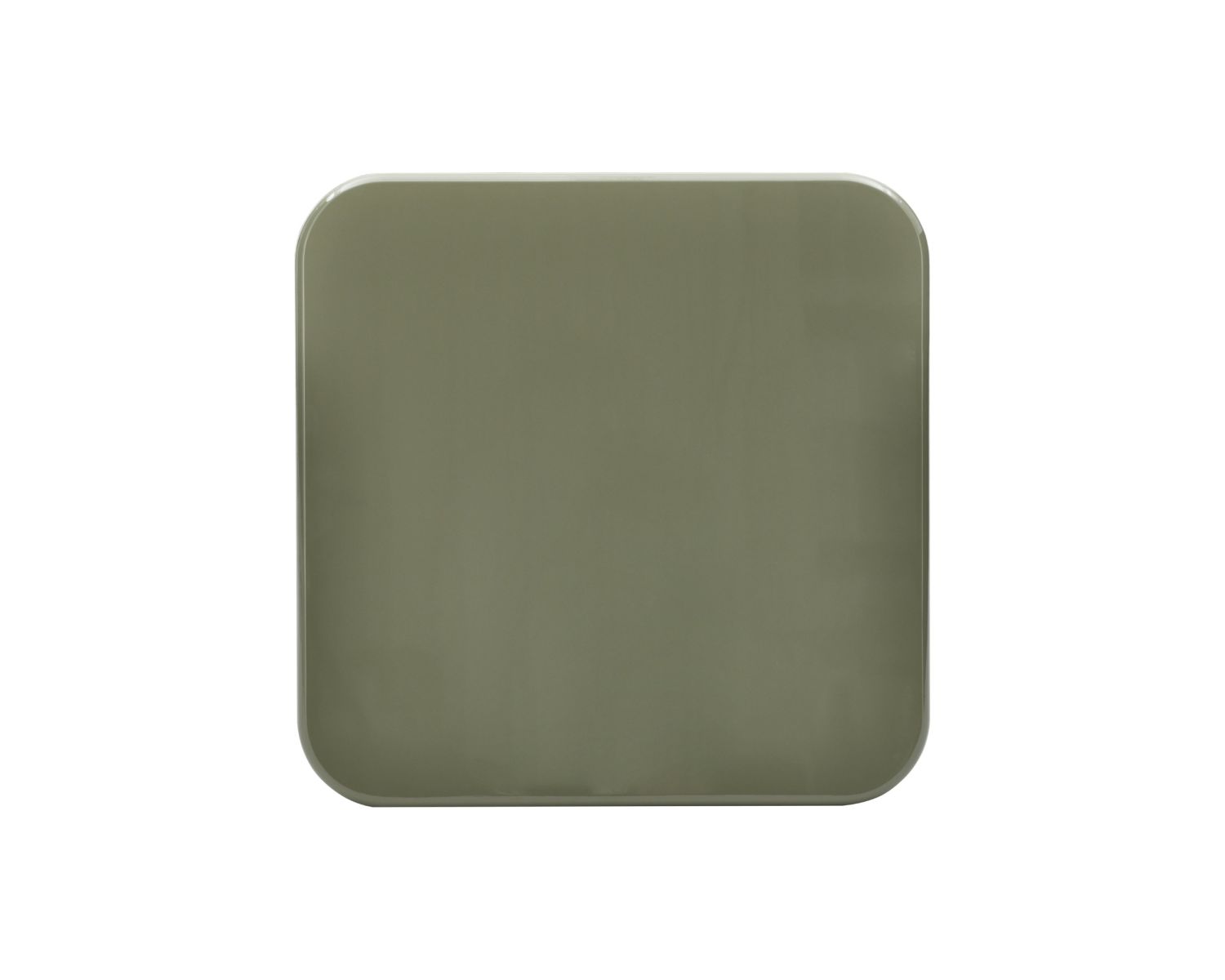 Table basse carrée 70 cm minimaliste vert sauge "Nalya" à piètement sculptural