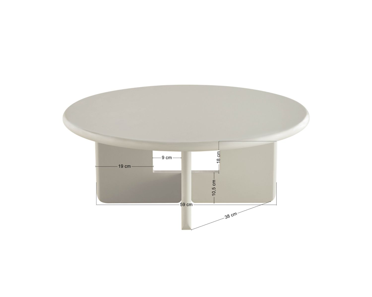Table basse ronde 80 cm design minimaliste bleu encre "Nalya" à piètement sculptural