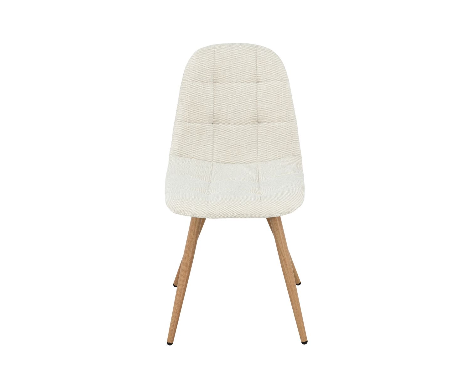 Lot de 4 chaises pivotantes esprit scandinave "Noma" en tissu écru, pieds décor chêne