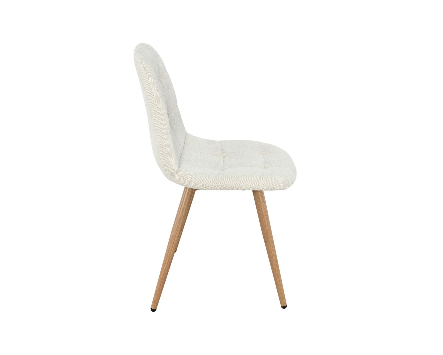 Lot de 4 chaises pivotantes esprit scandinave "Noma" en tissu écru, pieds décor chêne