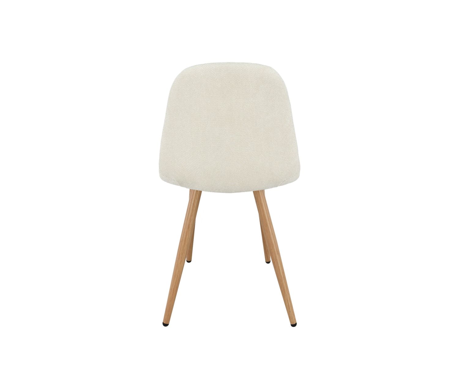 Lot de 4 chaises pivotantes esprit scandinave "Noma" en tissu écru, pieds décor chêne
