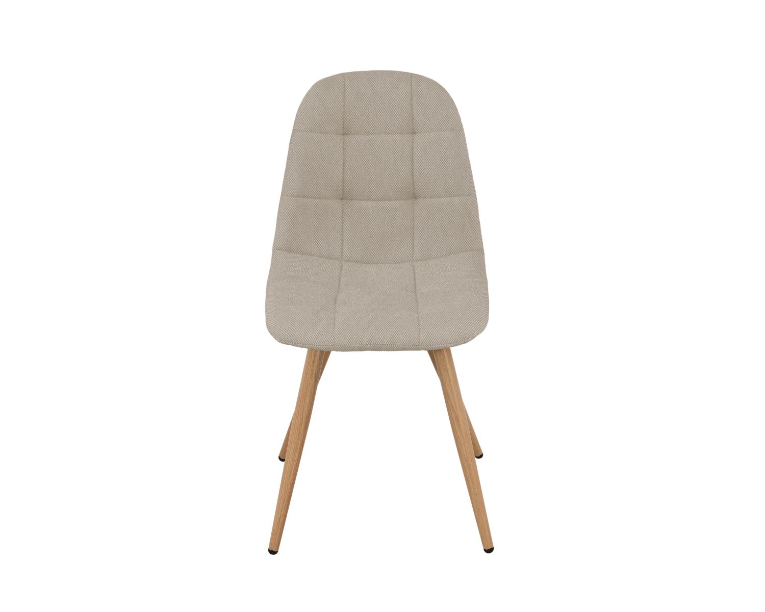 Lot de 4 chaises pivotantes esprit soft seating "Noma" en tissu grège chiné, pieds décor chêne