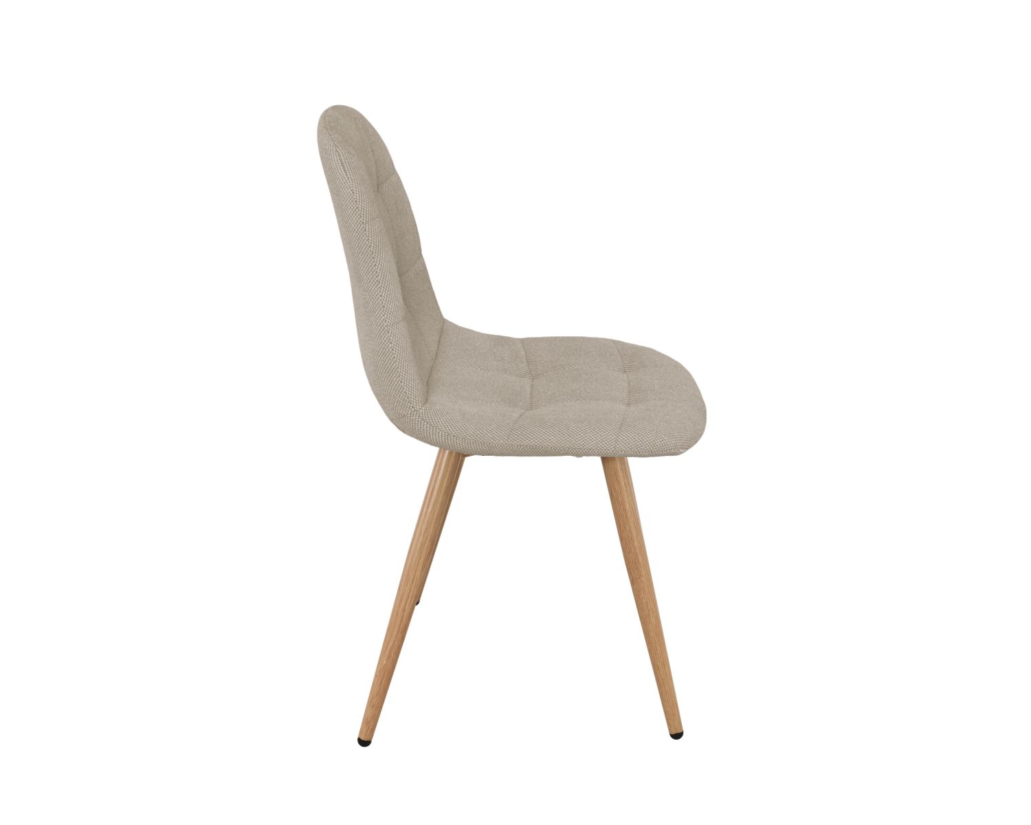 Lot de 4 chaises pivotantes esprit soft seating "Noma" en tissu grège chiné, pieds décor chêne