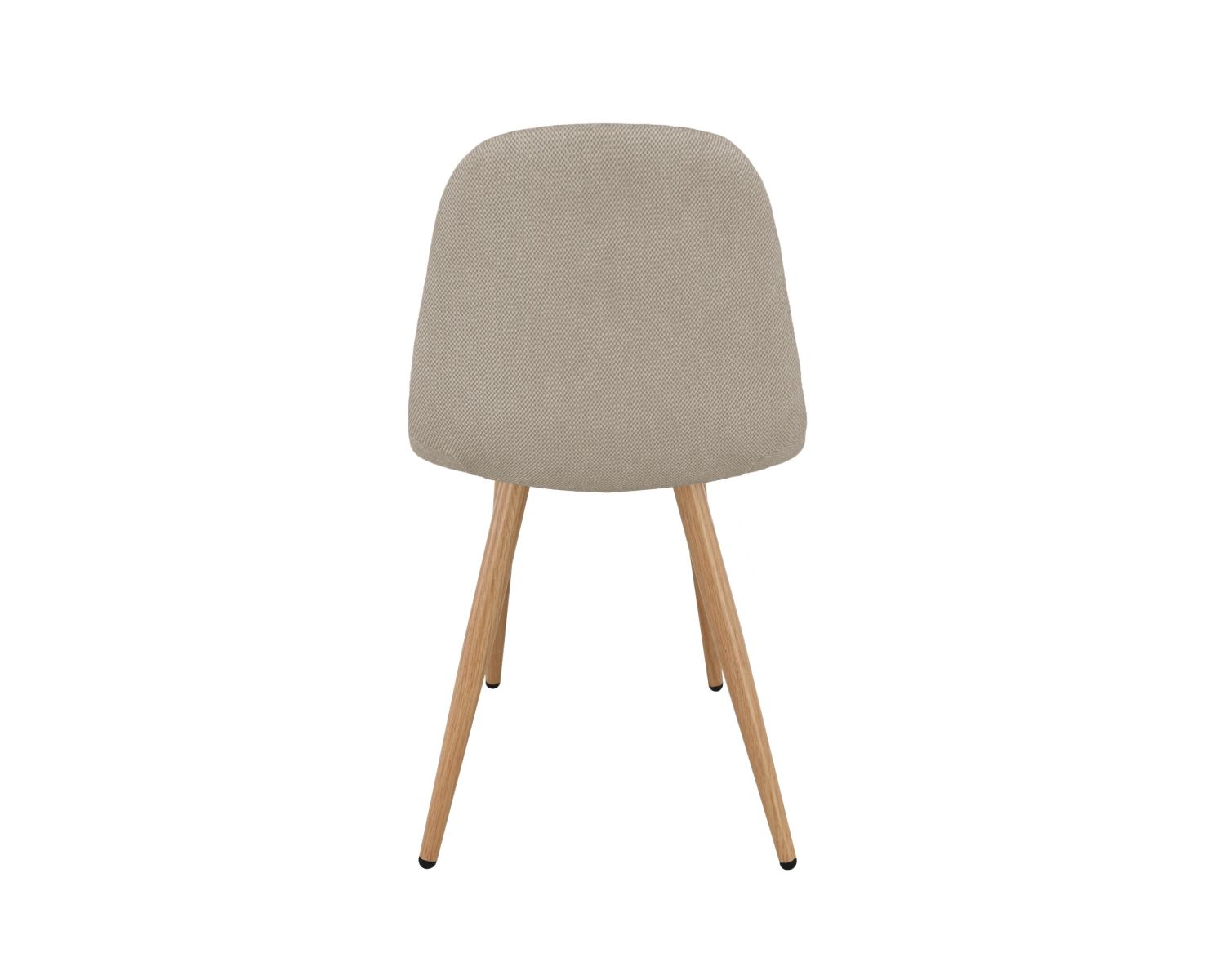 Lot de 4 chaises pivotantes esprit soft seating "Noma" en tissu grège chiné, pieds décor chêne