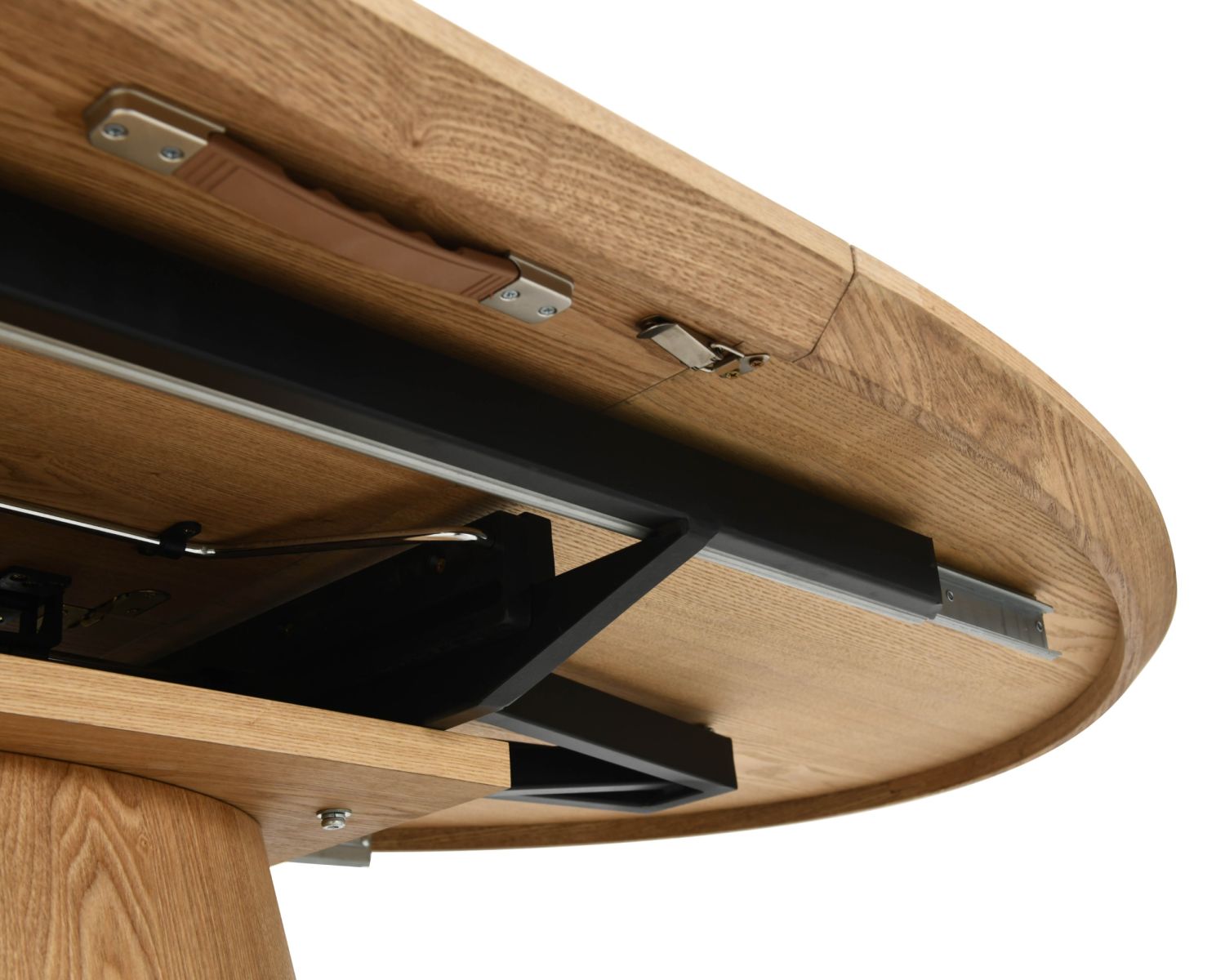 Table à manger ovale extensible 160-200 cm aspect chêne "Oria" style contemporain épuré