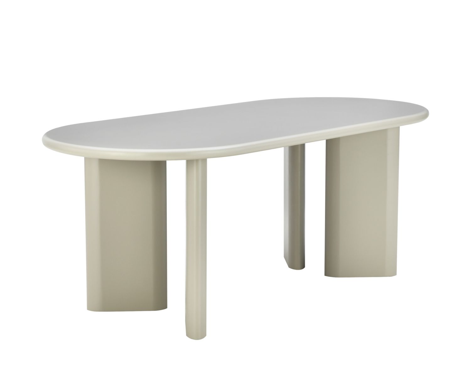 Table de repas ovale 180 cm design moderne et épuré beige "Odyna"
