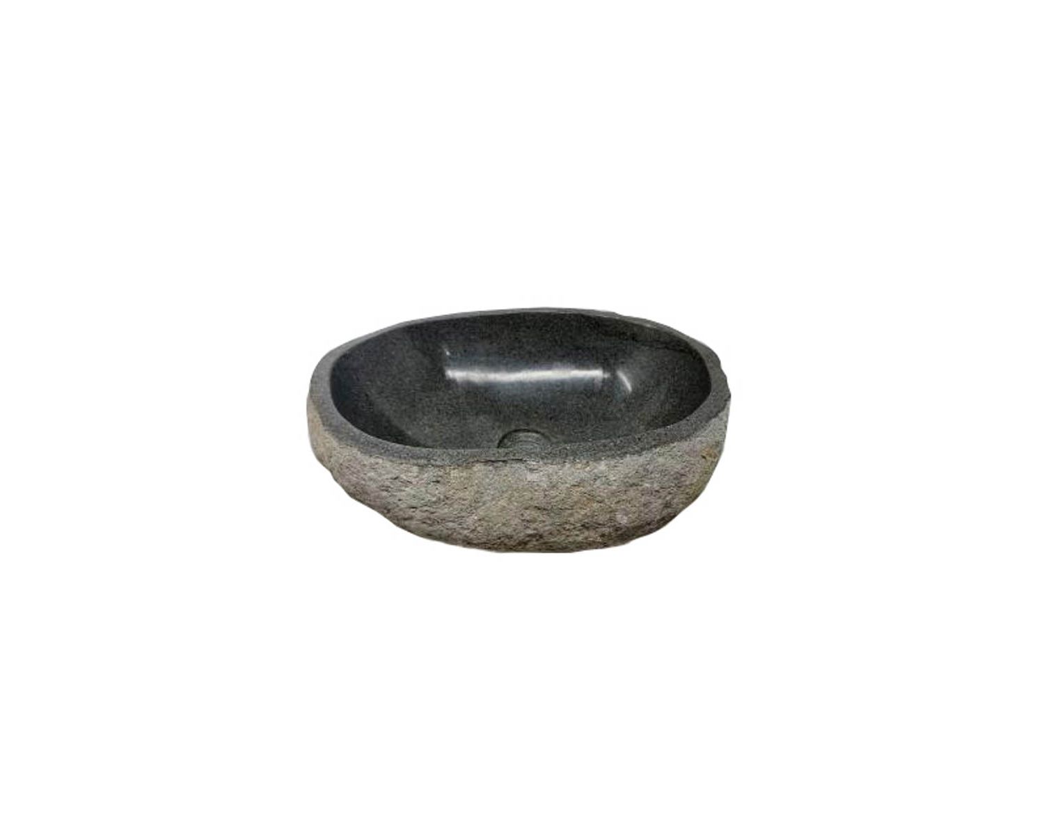 Vasque à poser en pierre de rivière naturelle grise "Stone" 8480