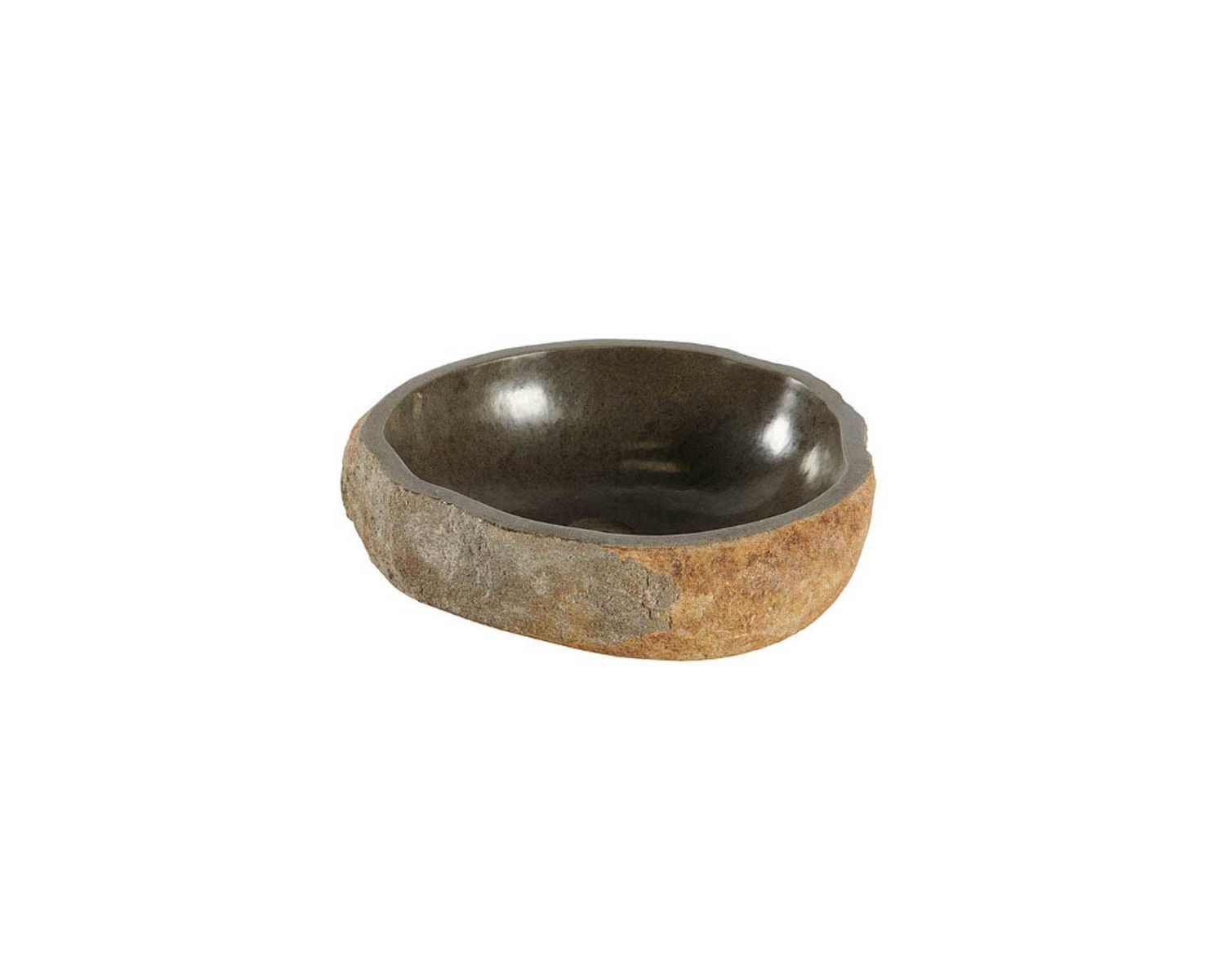 Vasque de salle bain à poser en pierre de rivière "Stone"