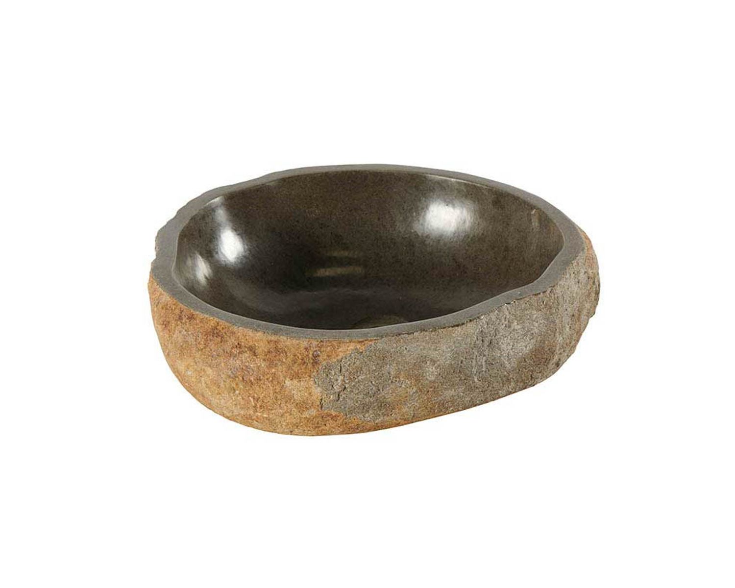 Vasque de salle bain à poser en pierre de rivière "Stone"