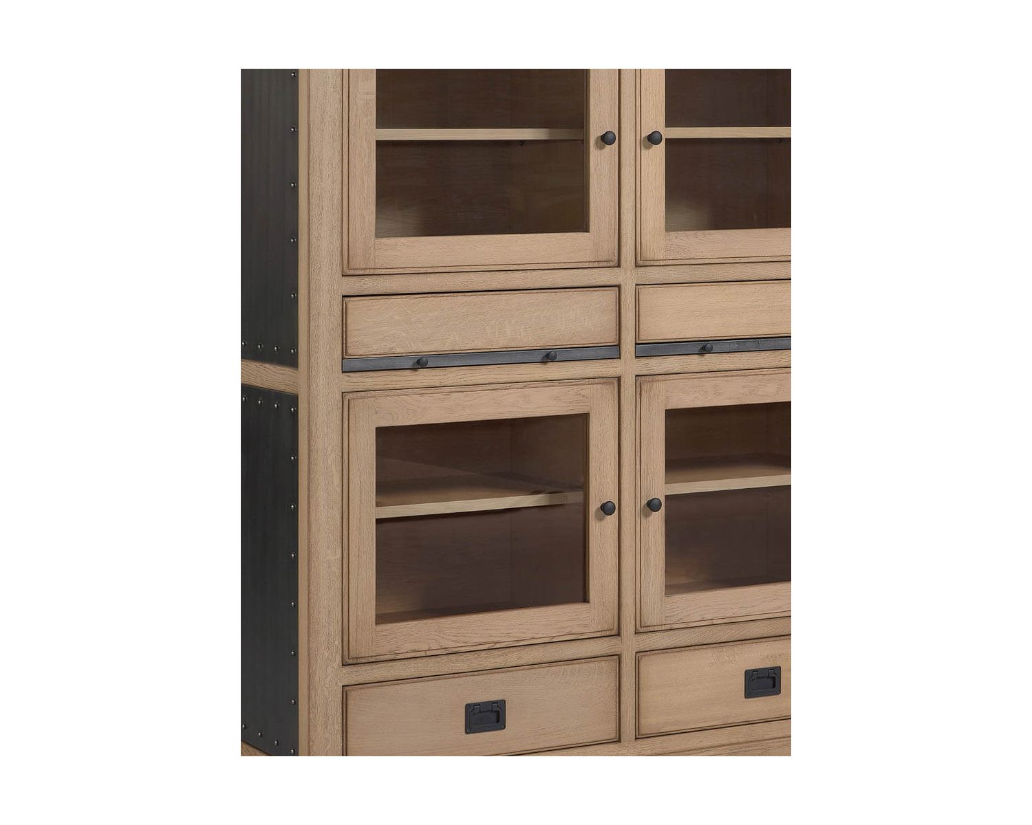 Vitrine 4 portes 2 bureaux coulissants "San Francisco" fer et bois