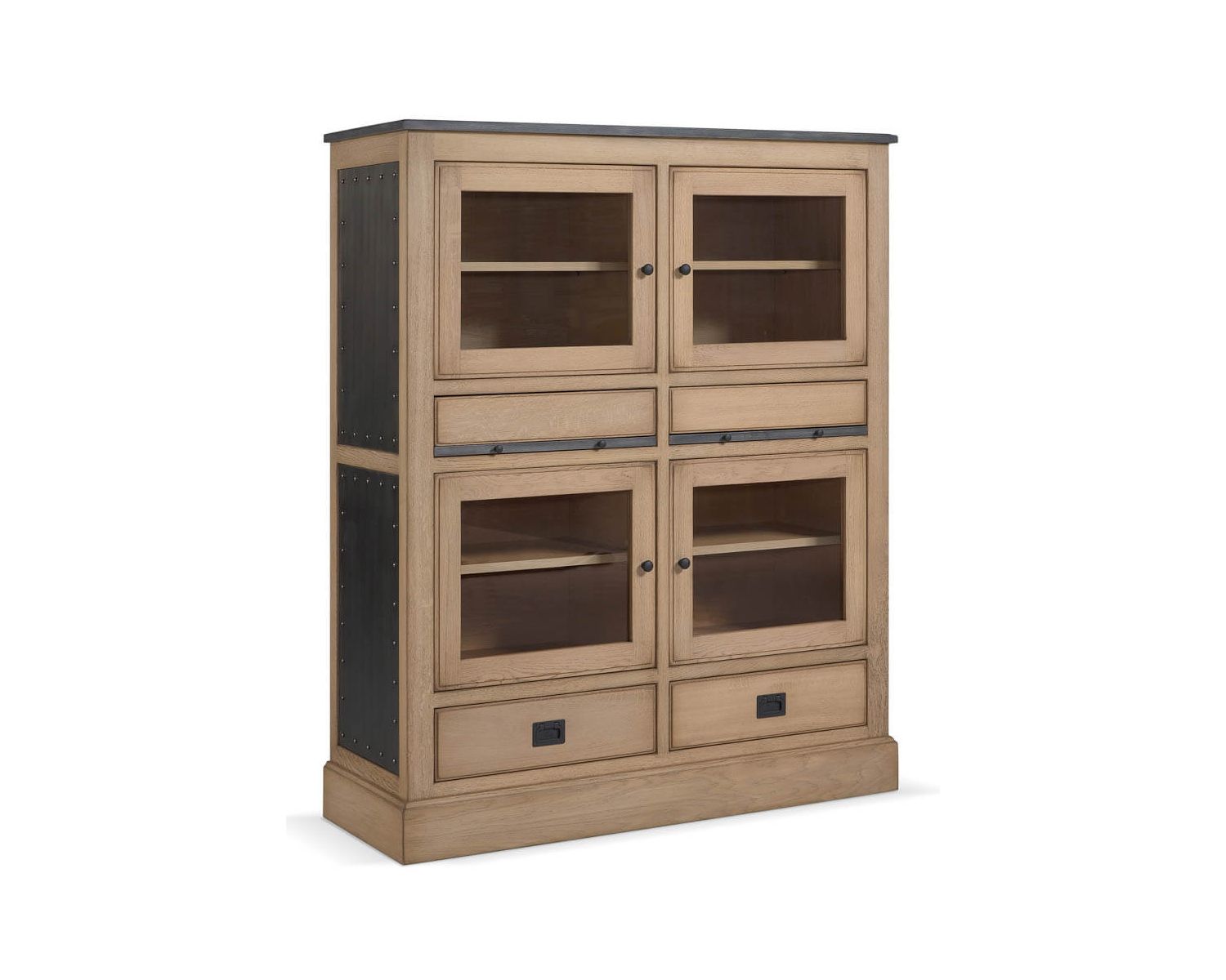 Vitrine 4 portes 2 bureaux coulissants "San Francisco" fer et bois