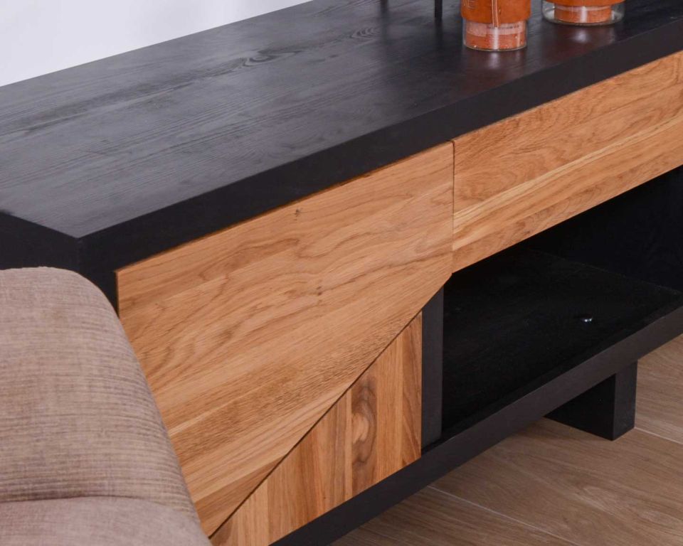 vidaXL Armoire TV en bois massif d'acacia Meubles TV