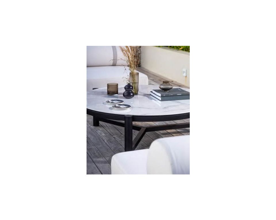 Table basse design noire plateau céramique Sokha Beach - 9607