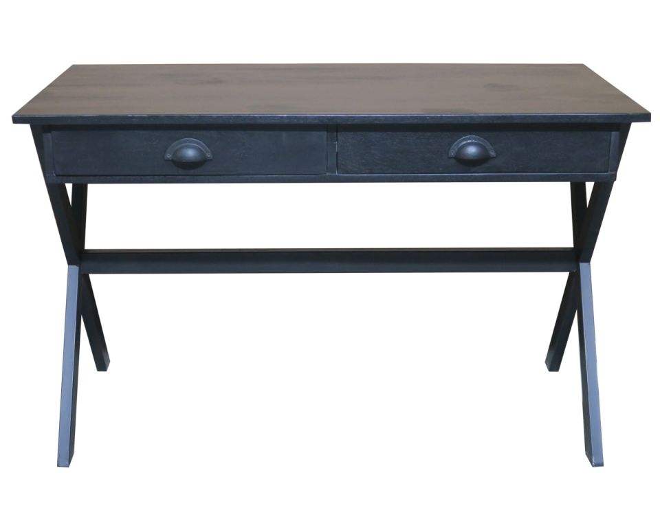 Bureau noir en bois et métal 120cm "Atelier" - 8146