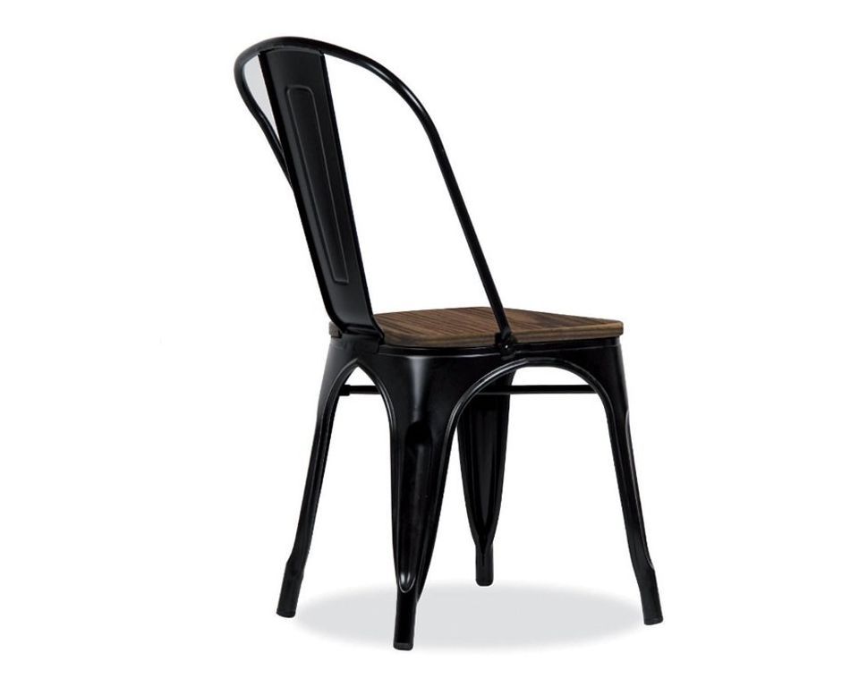 Chaise Style Industriel Métal & Bois / Acier Noir