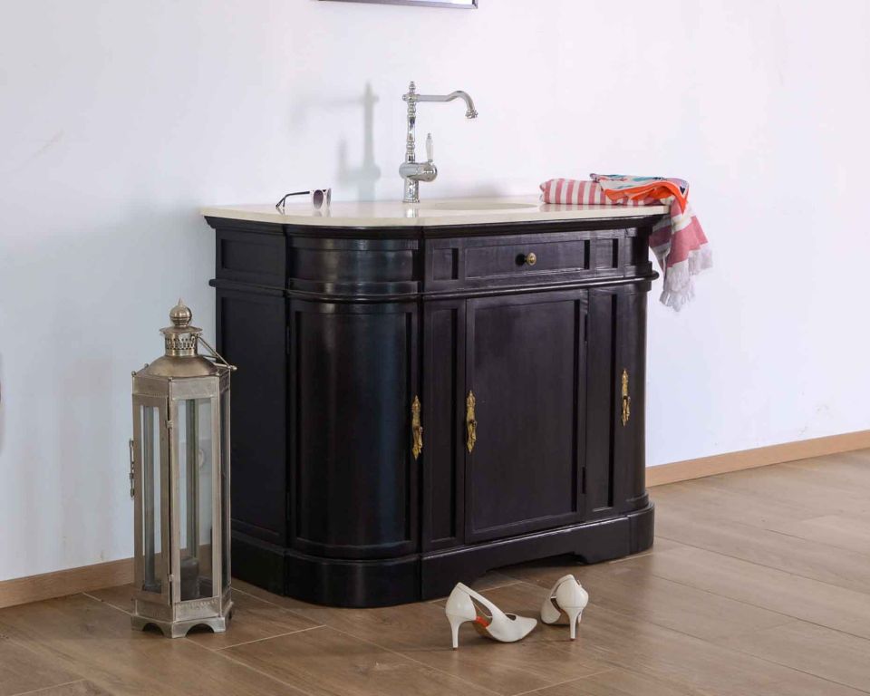 Meuble salle de bain 1 vasque quartz blanc et bois "Églantine" - 9009