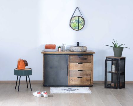 Meuble de salle de bain porte coulissante "Caractère"