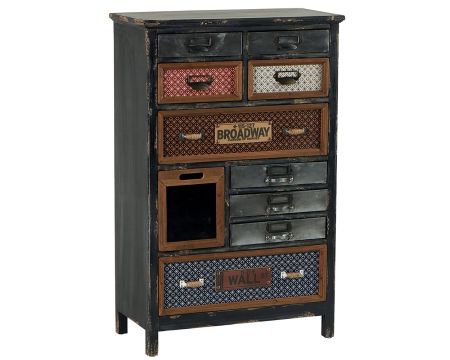 Petite armoire déco bois tiroirs "Mélimélo Indus" 100cm