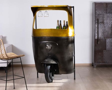 Comptoir de bar aspect Tuk-tuk indien esprit récup "Crazy"