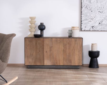 Buffet 3 portes en manguier style épuré  "Santo" 150 cm