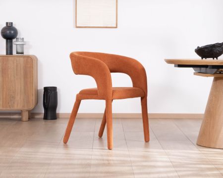 Chaise de repas design en tissu terracotta ultra confort " Amarello"