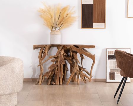 Console en racine de teck naturelle "Kanoa"